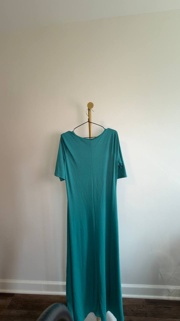 24seven Comfort Apparel Casual Maxi Dress Green XL NWT $57