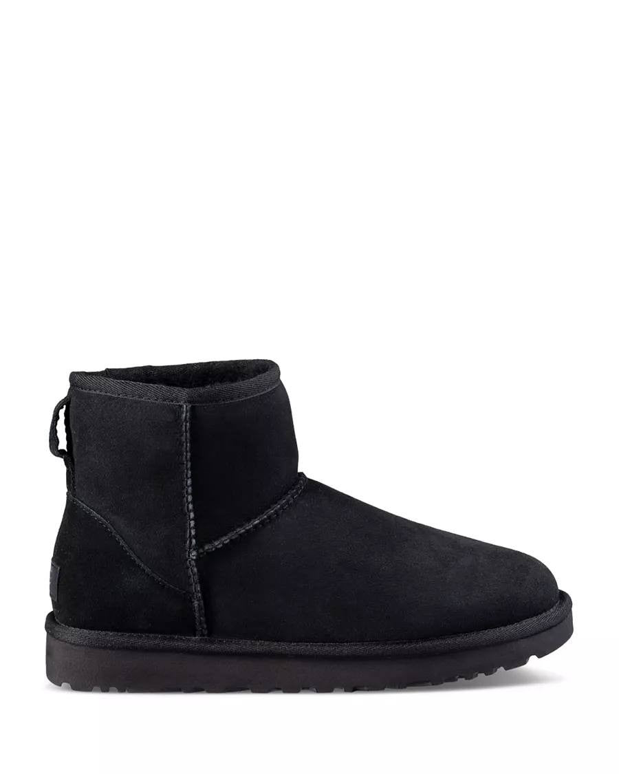 UGG Classic II Mini Boots 7 Black Twinface Sheepskin Pull‑On Warm NIB msrp$169