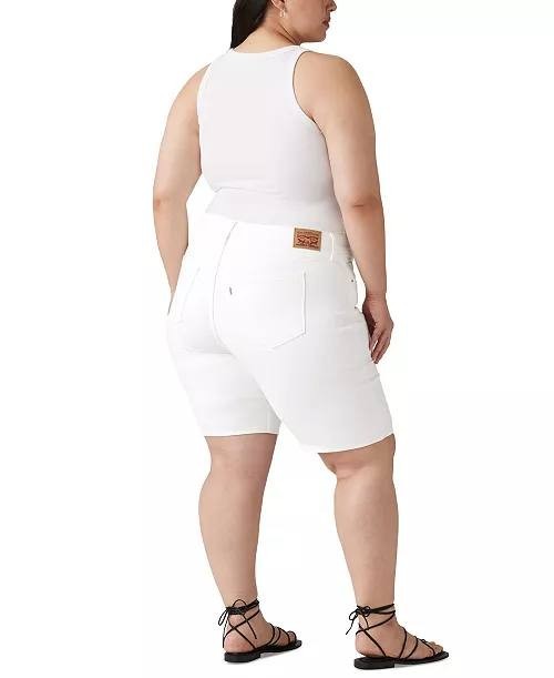 Levi’s Plus Size Mid‑Rise Shaping Bermuda Shorts White 18 NWT $55