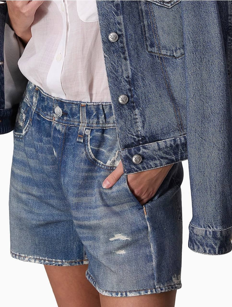 Rag & Bone Miramar Cotton Walking Shorts Mid Wash S/P NWT $108
