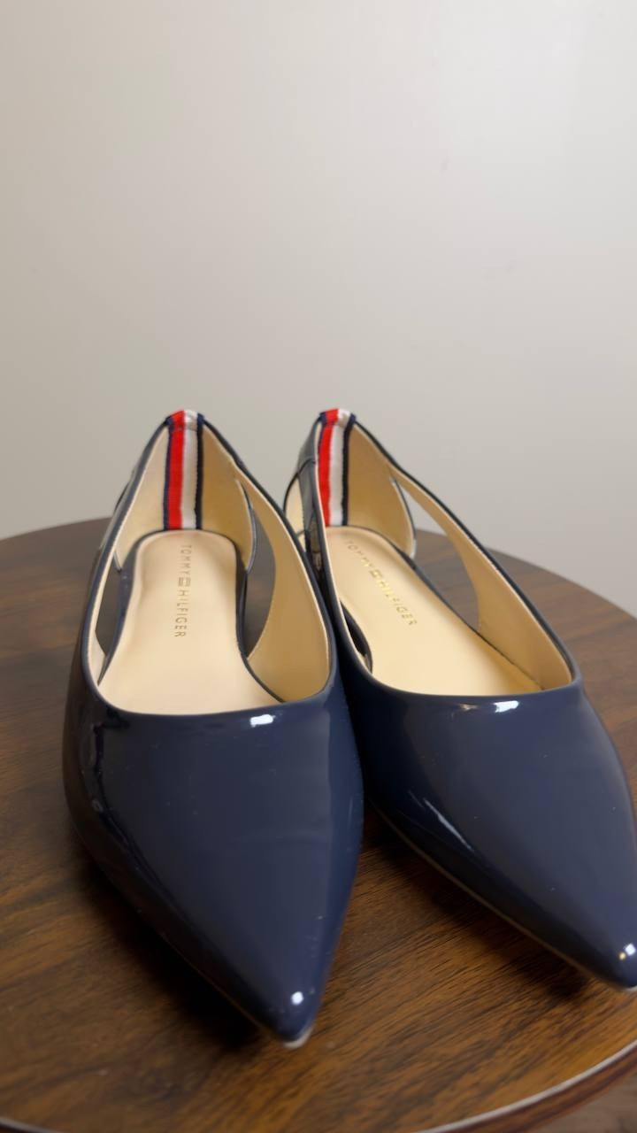 Tommy Hilfiger Pointed Toe Flats Dark Blue 6.5 M New $79.00