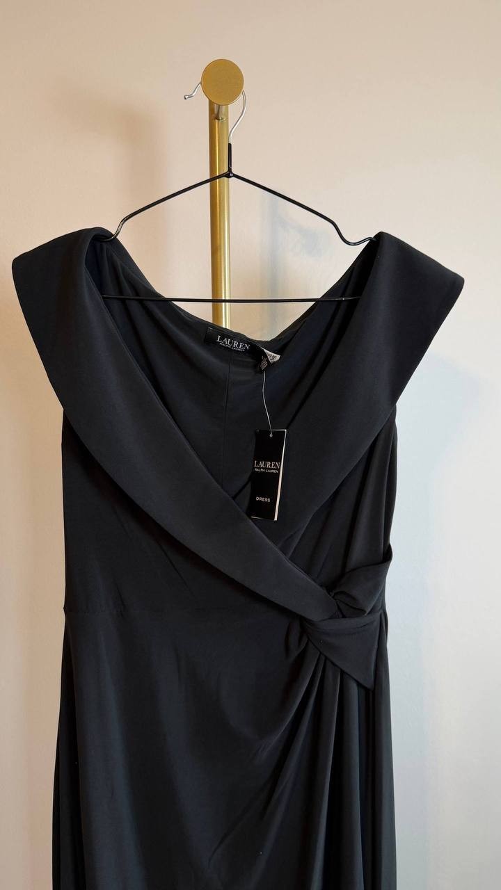 Lauren Ralph Lauren Twist Front Sheath Dress Black 2 NWT $225