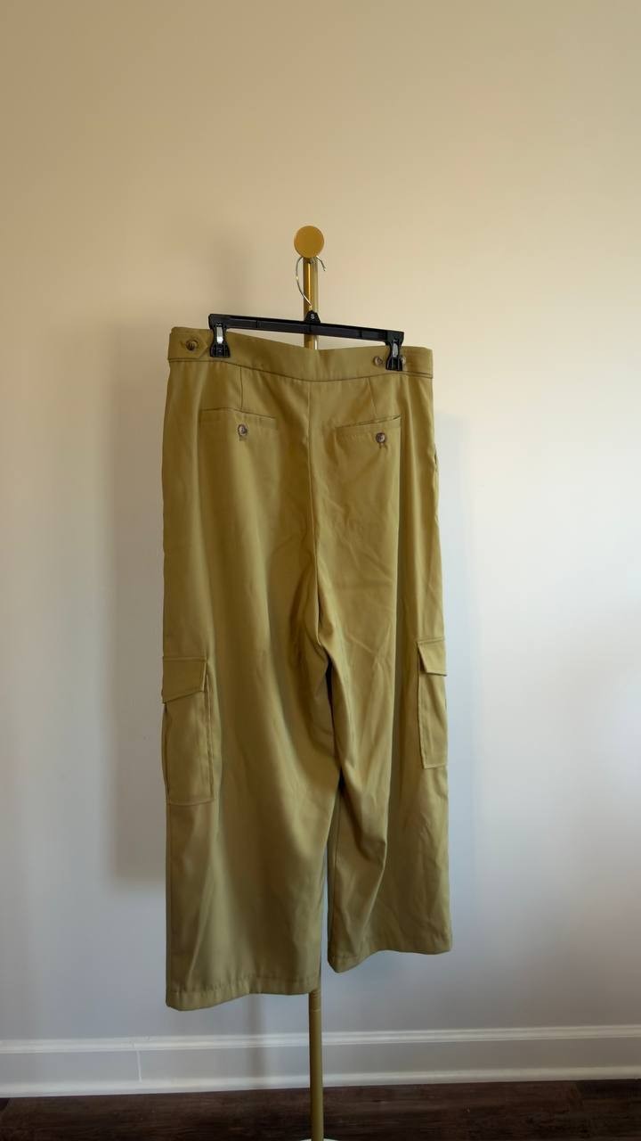 Avec Les Filles Barrel-Leg Cargo Pants Beige 14 NWOT $99