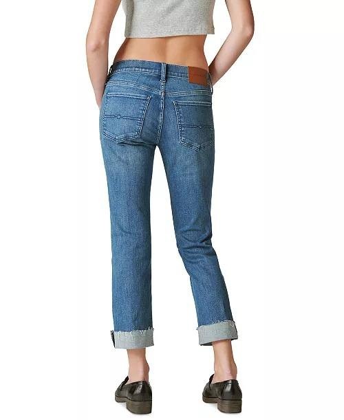 Lucky Brand Sweet Crop Straight Cuffed Jeans Women Gemini Wash Size 4 NWT