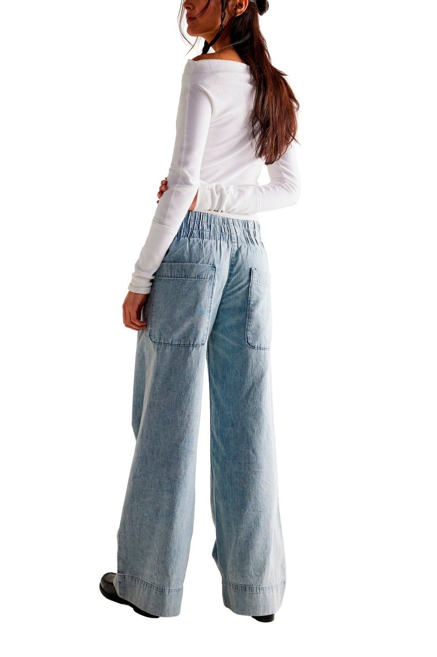 We The Free Breezy Pull‑On Wide Leg Jeans Dusk XL NWT $78