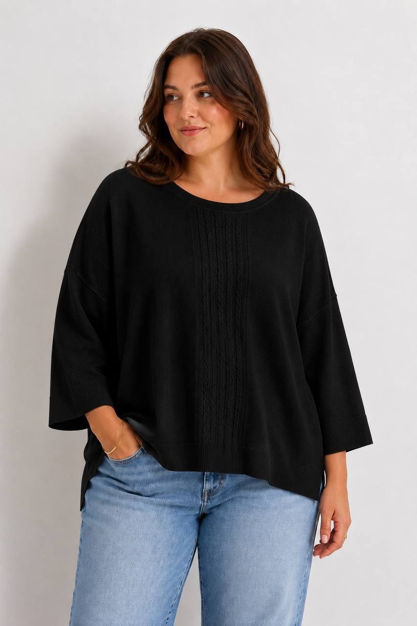 Melissa Paige Sweater – Boat Neck – 3/4 Sleeves – NWT