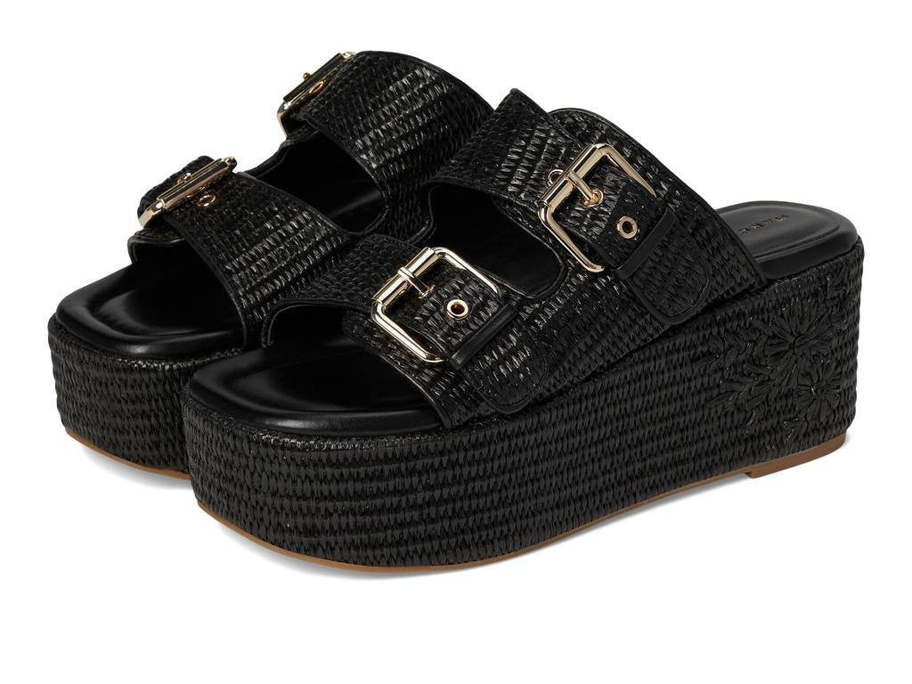 Marc Fisher Black Wedge Sandals 9M New in Box MSRP $150