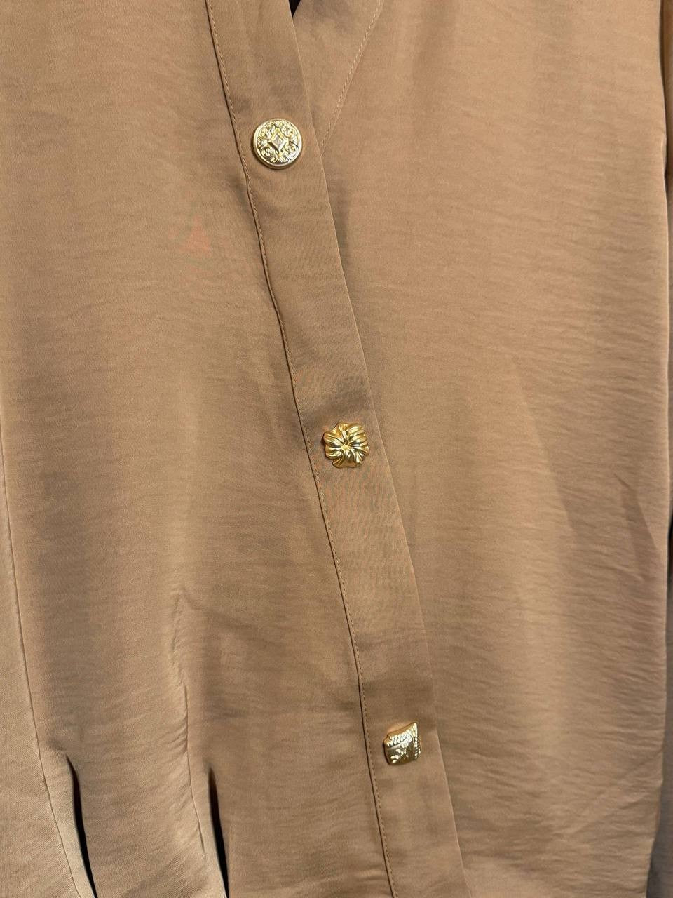 Karl Lagerfeld Paris Collared‑Neck Blouse -Camel– Size S – NWOT – $99
