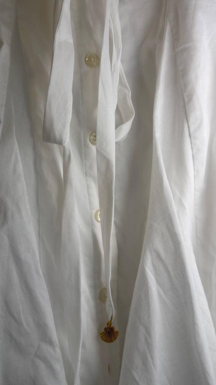 Taylor Cotton Soutache Fit & Flare Shirtdress White 8 NWT $129