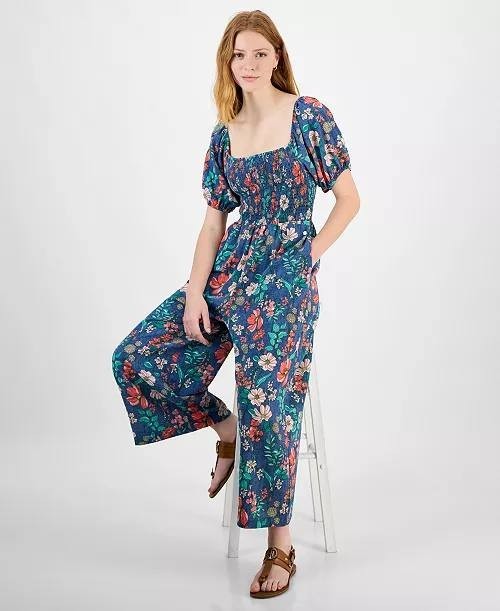 Tommy Hilfiger Smocked Floral Jumpsuit – Size XL