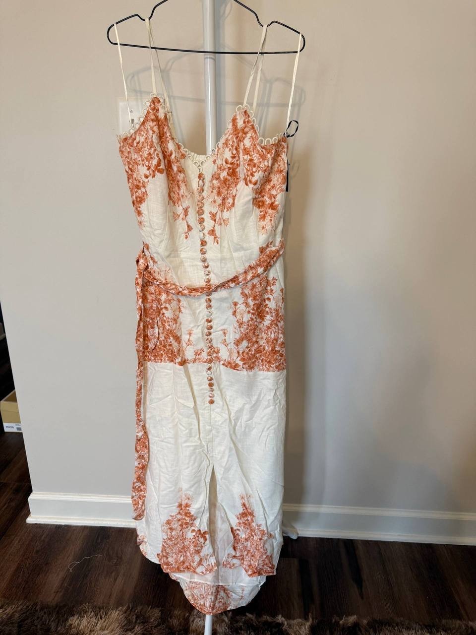 CeCe Placement‑Print Sleeveless Fit & Flare Dress–Ivory–Size 16–NWT–MSRP$159