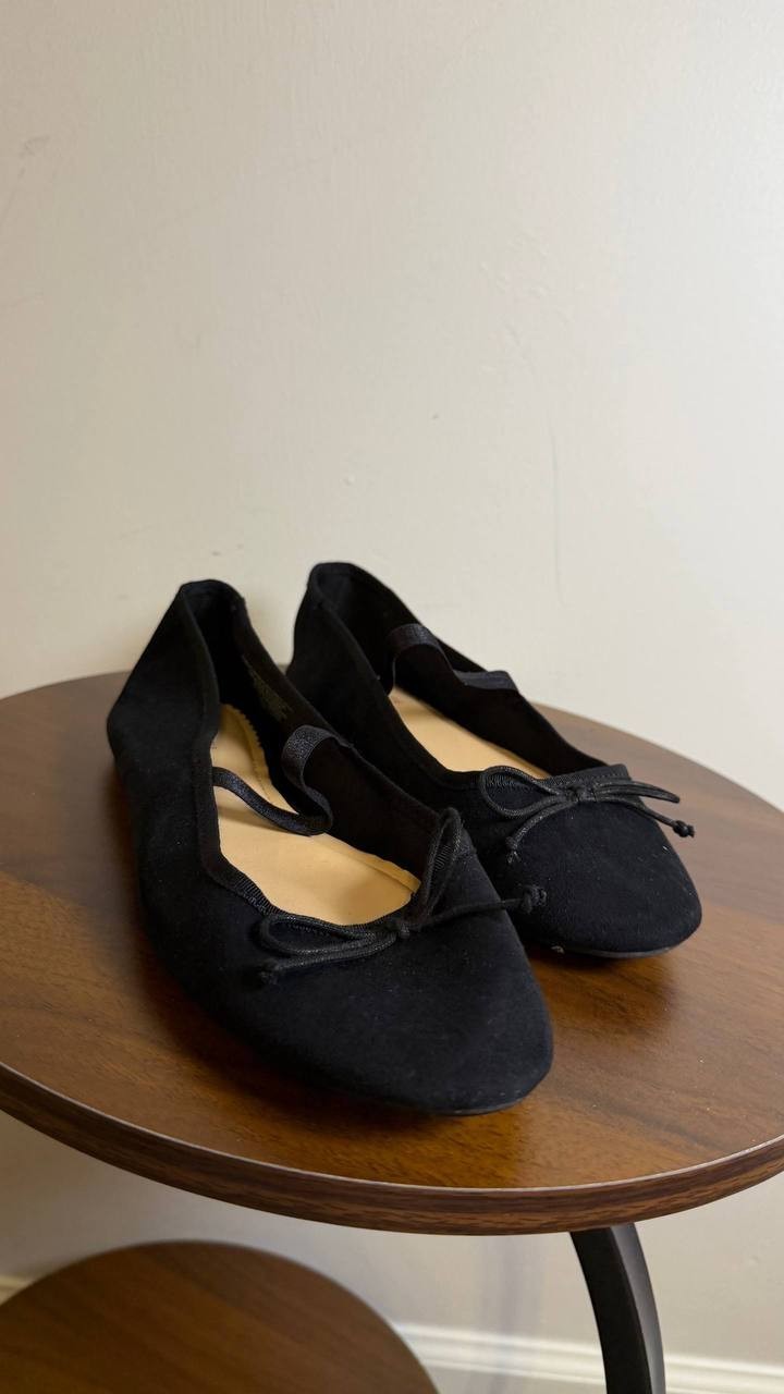 ON•34th Farrahh Flats 7M Black Fabric Sparkle Memory Foam NIB msrp$69.90
