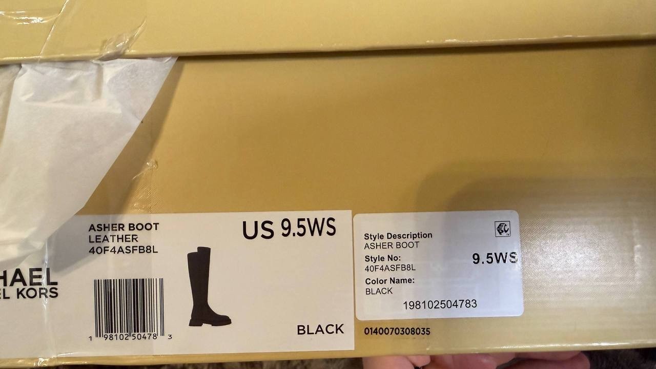 Michael Michael Kors Black Leather Tall Boots 9.5W New in Box MSRP $358