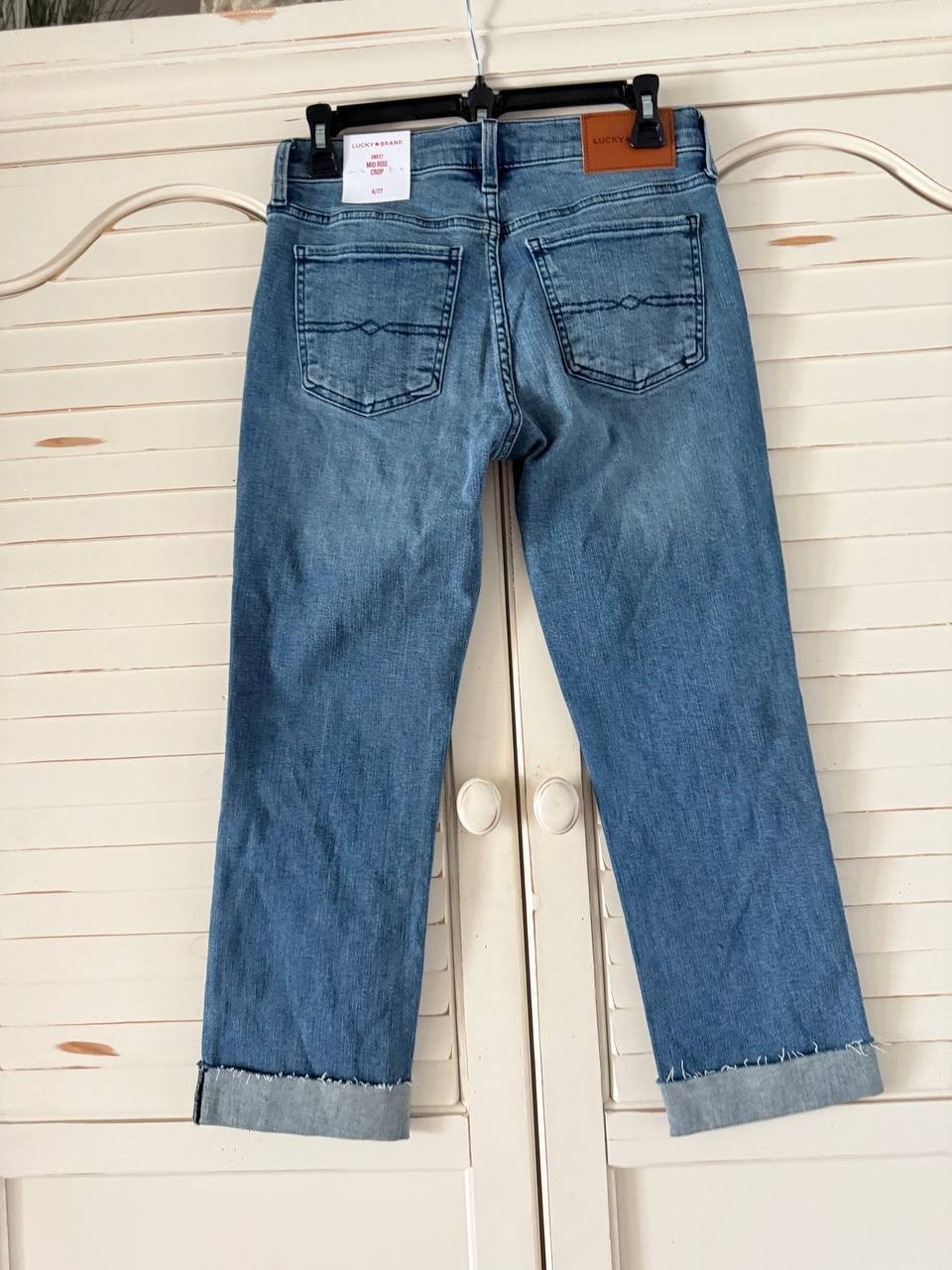 Lucky Brand Sweet Crop Straight Cuffed Jeans Women Gemini Wash Size 4 NWT