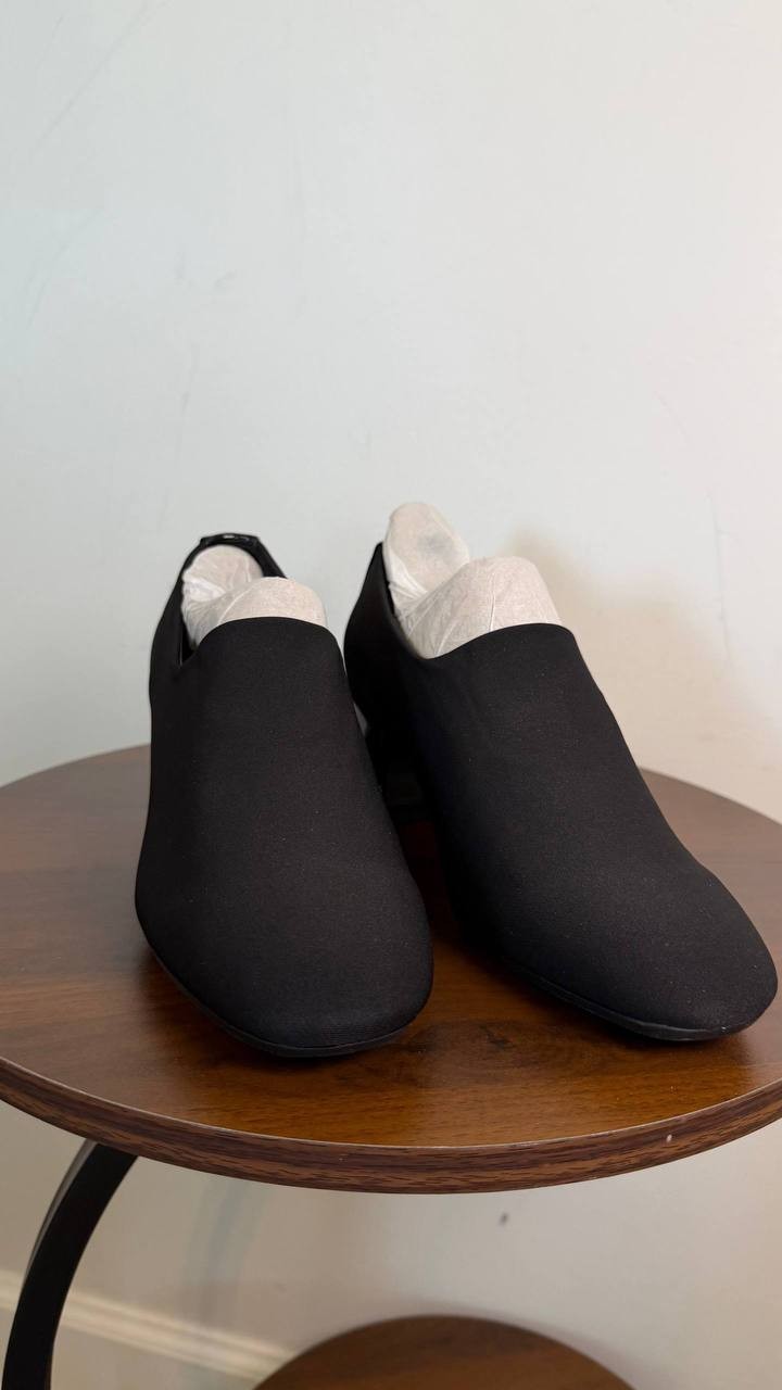 Easy Spirit Denisa eFlex Knit Block Heel Pumps Black 6M Textile $99 NWB