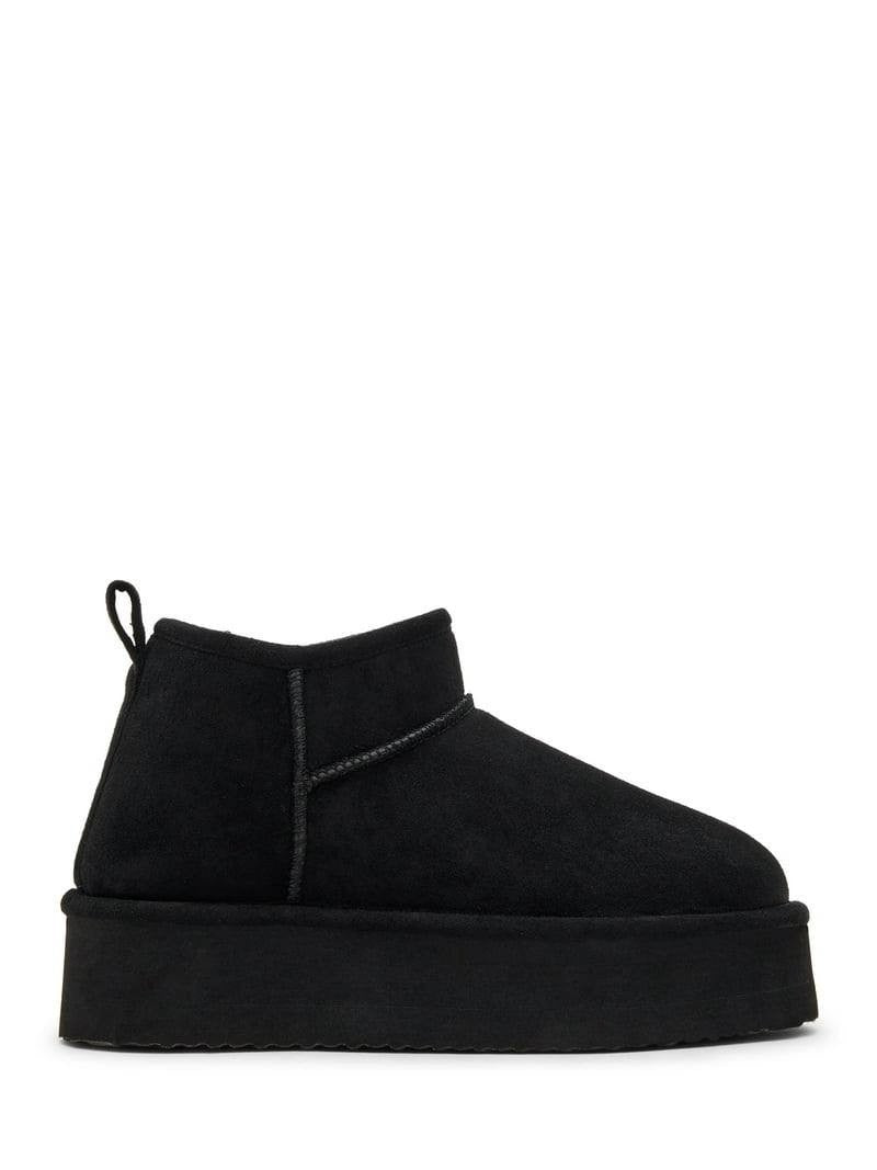 Madden Girl Brave Platform Cozy Bootie Black Women’s 6 Pull‑On Ankle NWB