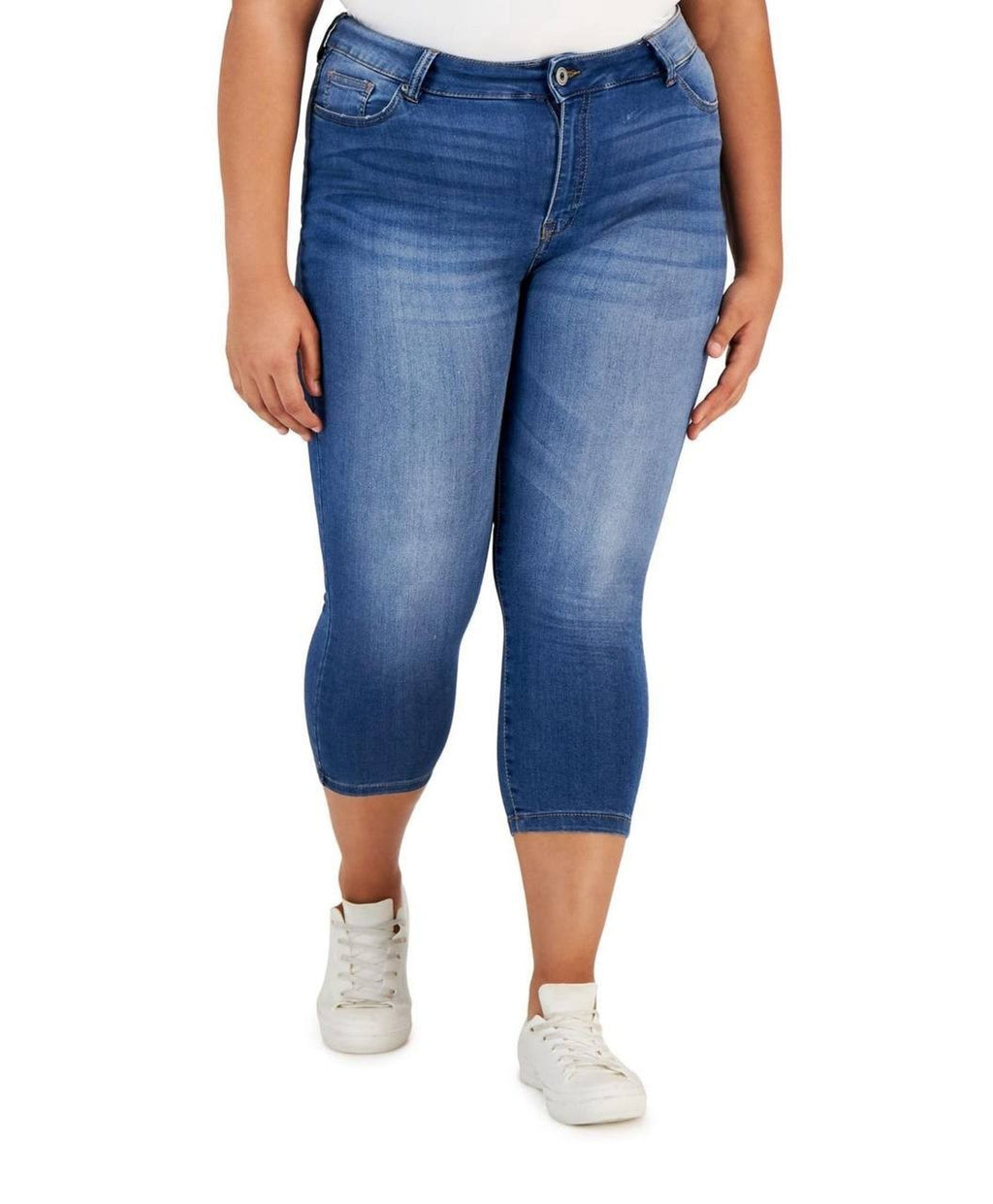 Celebrity Pink Plus Size Capri Skinny Jeans Mid Rise Blue Wash 22 Denim