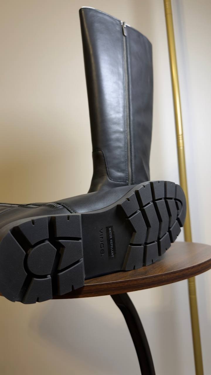 Vince  Leather  Riding  Boots  Black  9.5  M  New  $598