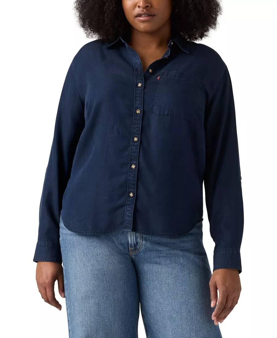 Levi’s Plus Size Darlene Button‑Front Shirt – Navy – Size 4X – NWT – $59.50