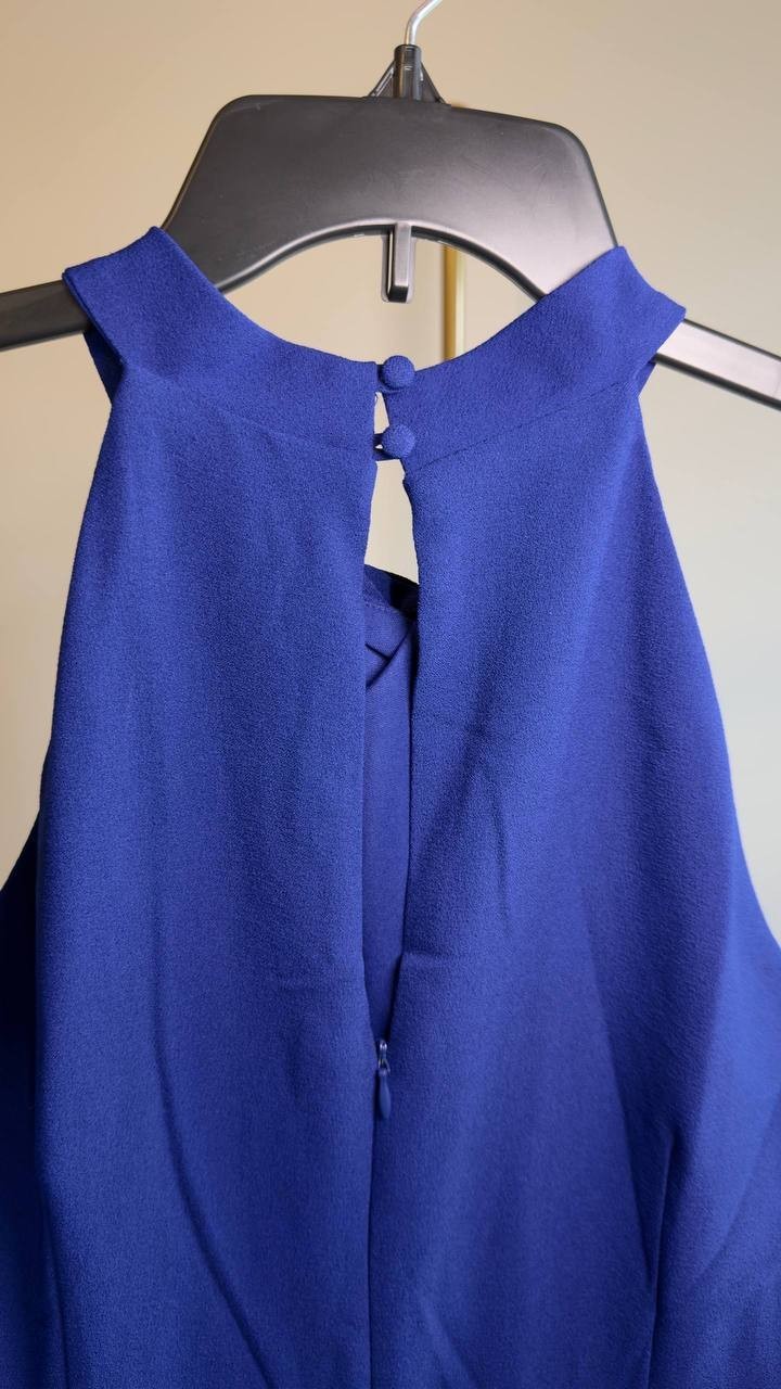 Julia Jordan Sleeveless Halter Wide‑Leg Jumpsuit Cobalt Blue 14 NWT $139