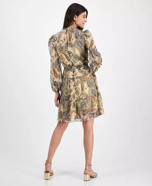 Julia Jordan Paisley‑Print Fit & Flare Dress – Multi – Size 4 – NWT – $139
