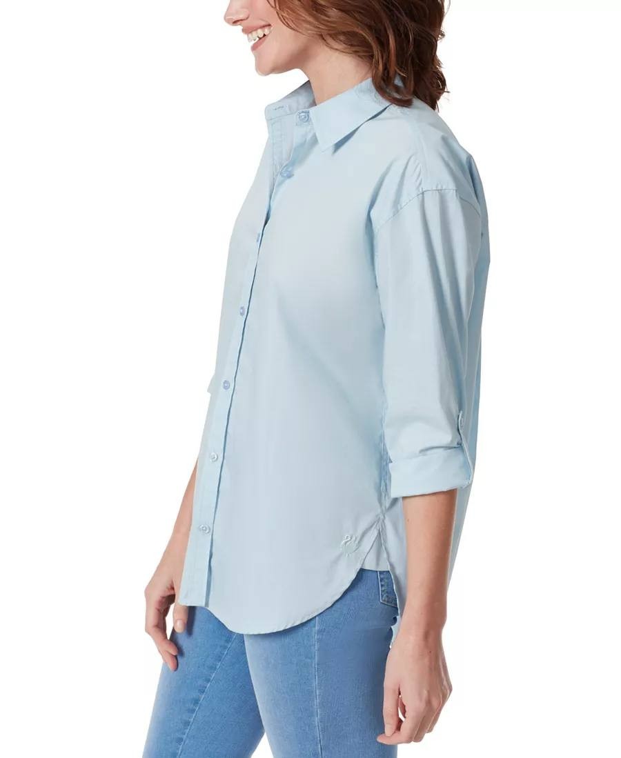 Gloria Vanderbilt Amanda Shirt PL NWT Pale Sky Button‑Front Top msrp$50
