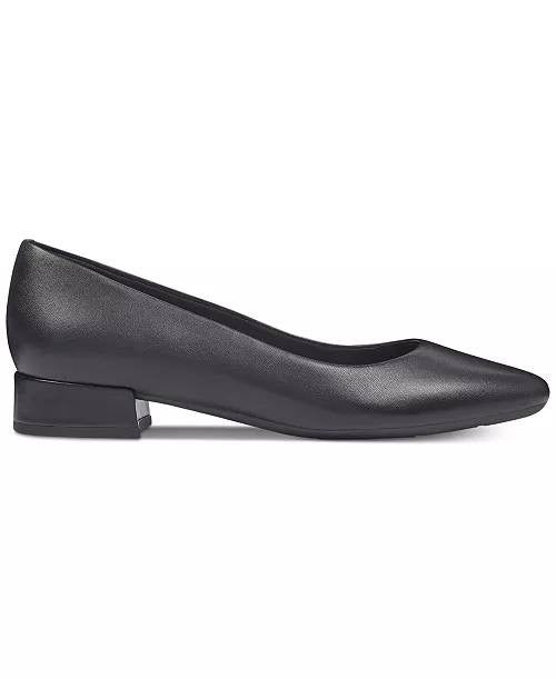 Easy Spirit Caldise eFlex Slip‑On Low Heel Pumps Black 7M Leather $99 NWB
