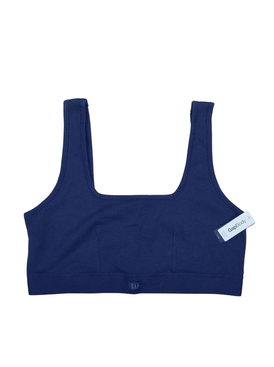 GapBody Cotton Rib Bralette Navy Blue, Women's Size S, Breathable Lounge