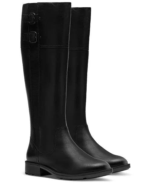 Clarks  Adalynn  Hope  Boots  Black  Leather  6M  New  With  Box  $199