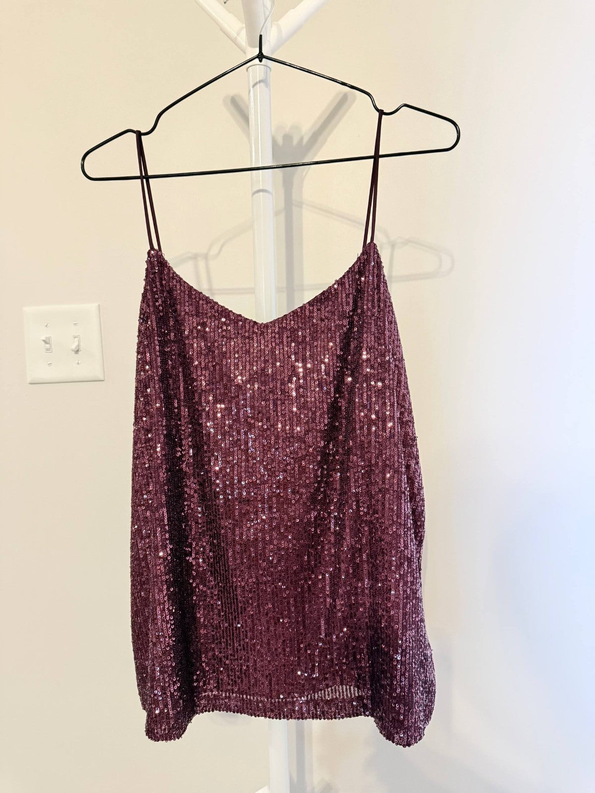 Anne Klein Sequin Camisole Garnet Wine Color NWT Size M XL – Holiday Glam