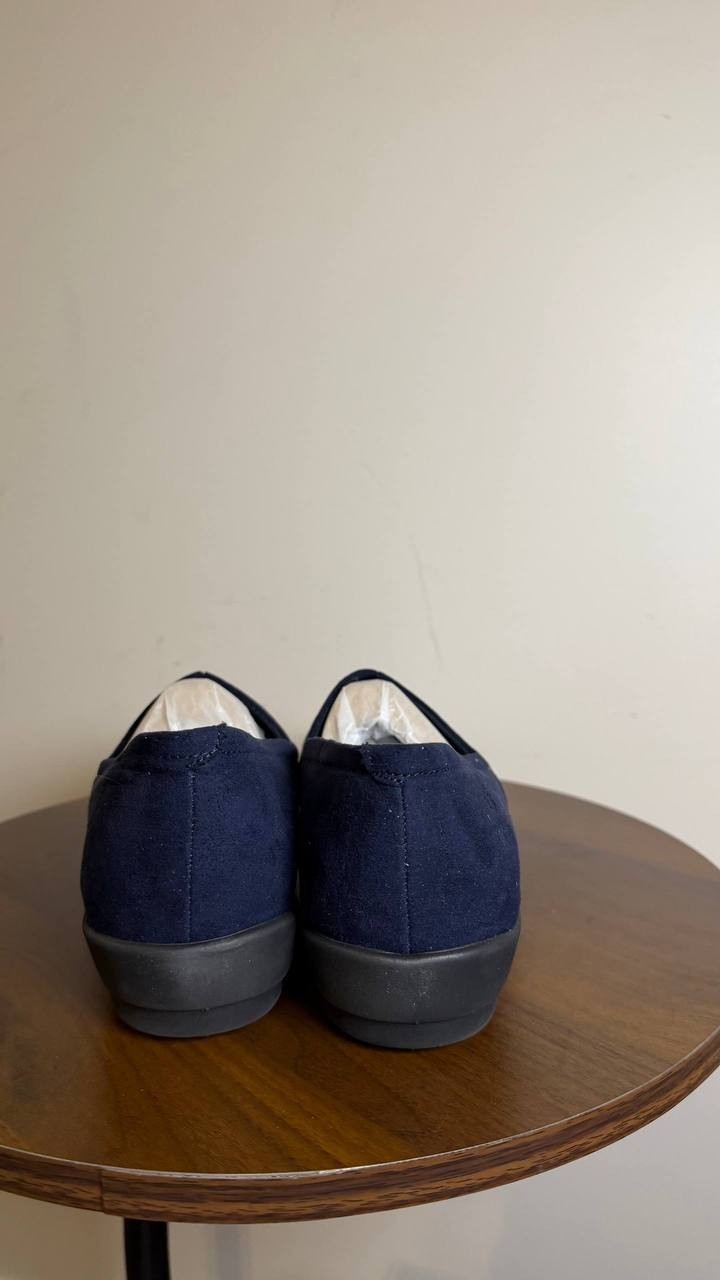 Easy Spirit Slip Ons Dark Blue Textile Size 8.5W New in Box MSRP $69