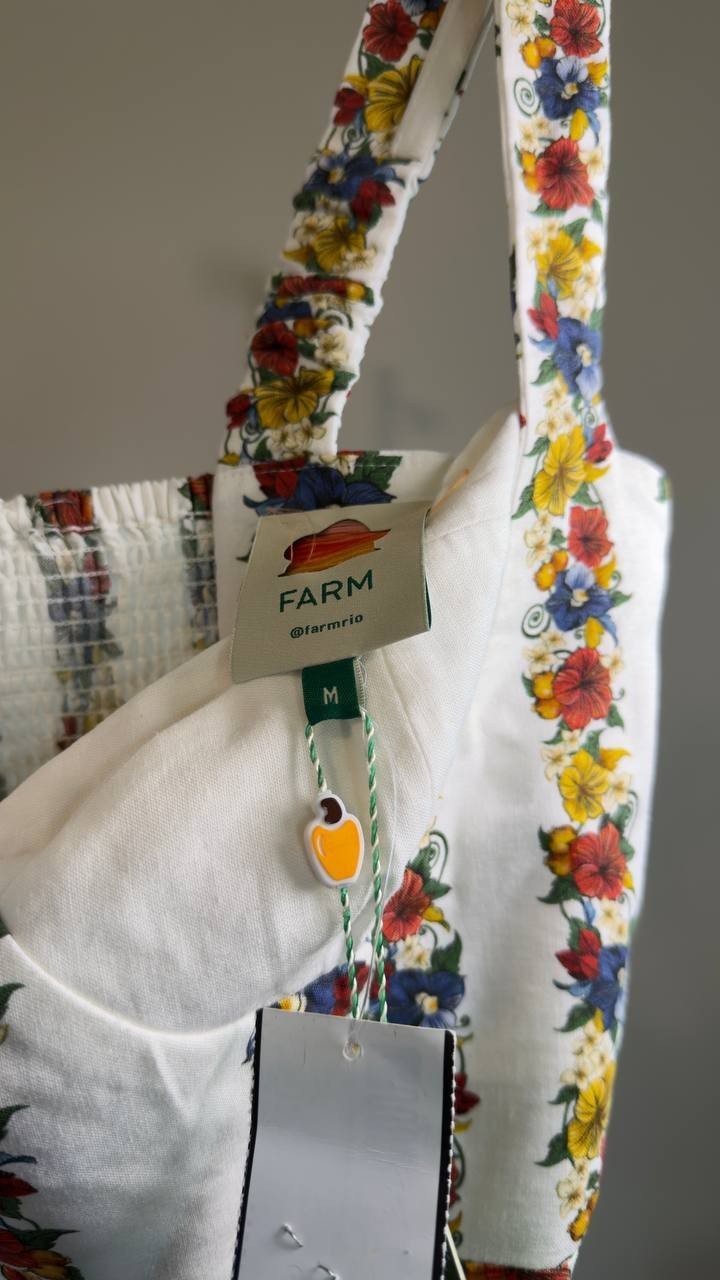 FARM Rio Belted Mini Dress Tropical Off White Size M NWT $230