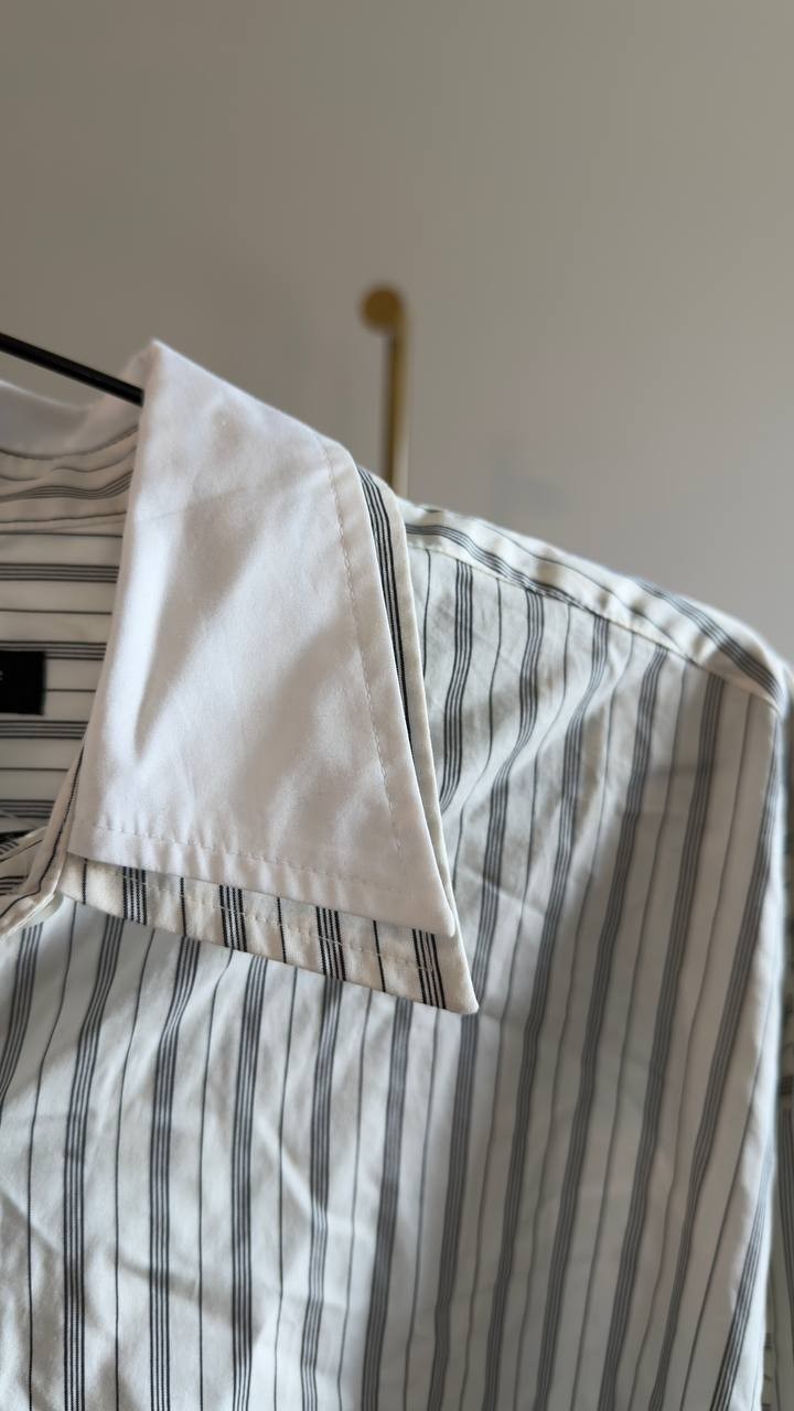 Rag & Bone Marin Stripe Layered Shirt Cream Stripe XS NWOT $278
