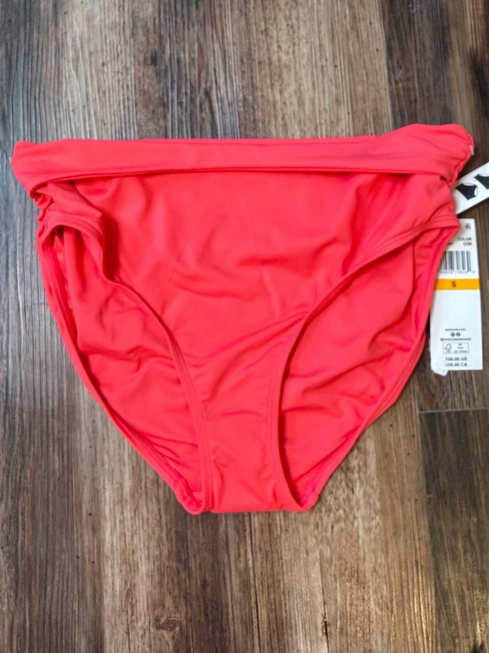 Anne Cole Convertible High Waist Shirred Swim Bottom Hot Pinkie S NWT $56