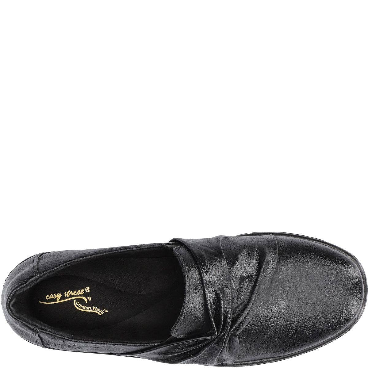Easy Street Faith Slip‑On Wedge Shoes Black Women’s 9M Comfort Wave NWB $64.99