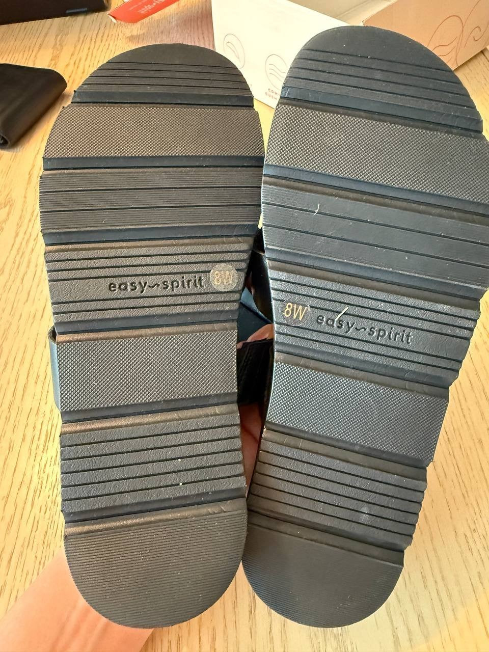 Easy Spirit Women's Marc Fisher Black Slide Sandals Size 8W Wide Footbed