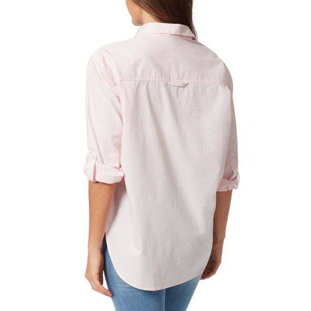 Gloria Vanderbilt Button Down Shirt XS Pink Parasol Cotton Long Sleeve Top NWT