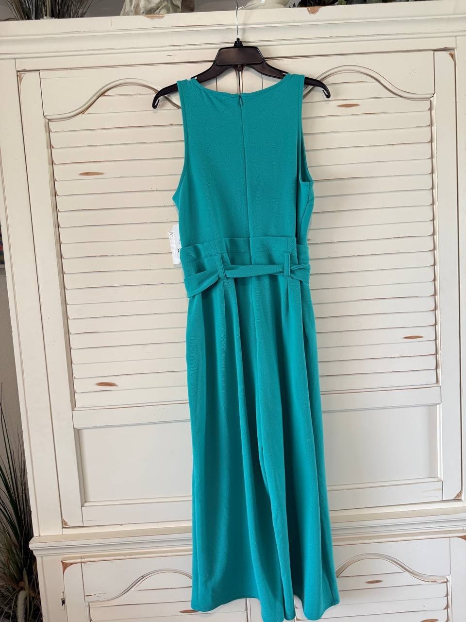 Bar III Petite Jumpsuit PL Palmetto Green Sleeveless Tie-Waist NWT