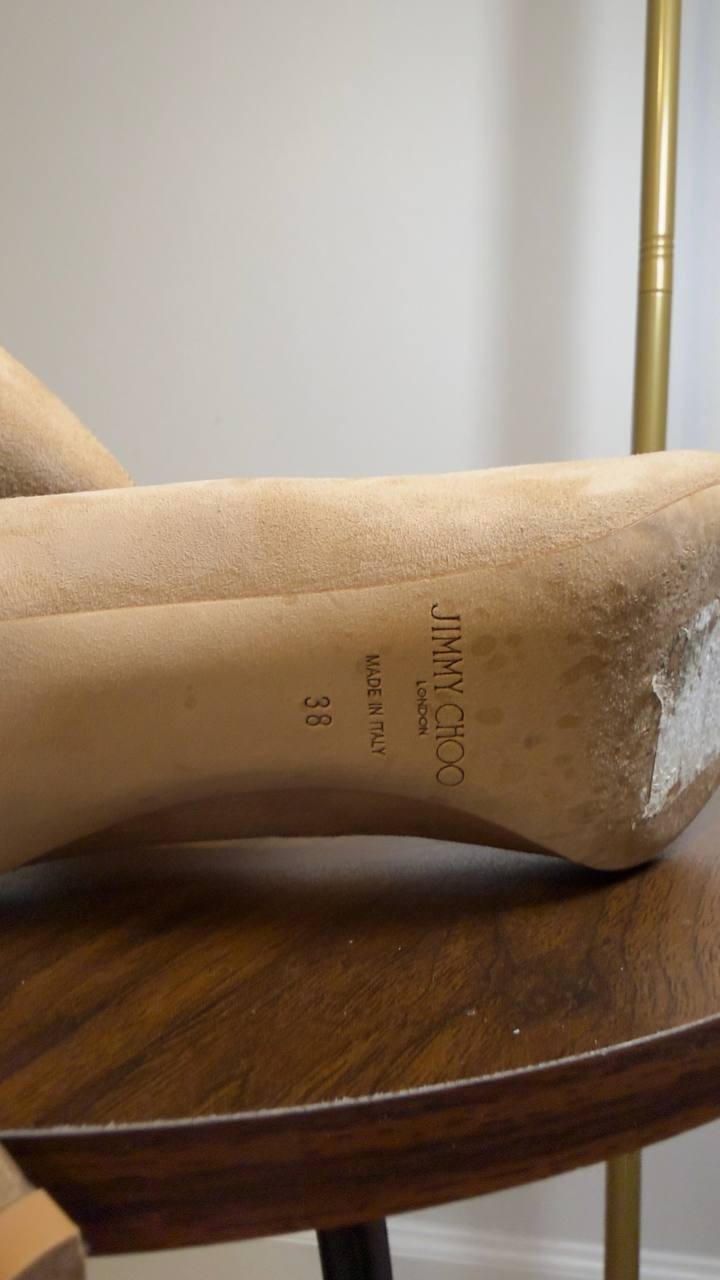 Jimmy  Choo  Pointed  Toe  Pumps  Beige  38  Pre‑owned  