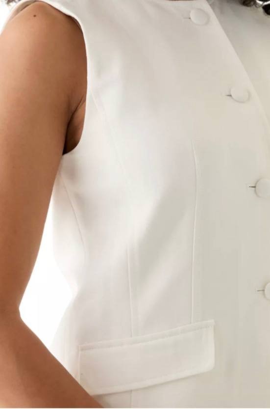 Calvin Klein Linen Blend Vest – Cream – Size 12 – NWT – $139