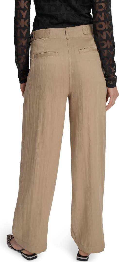 DKNY Weathered Twill Pleated Pants – Size 12 –Beige– NWT – $99