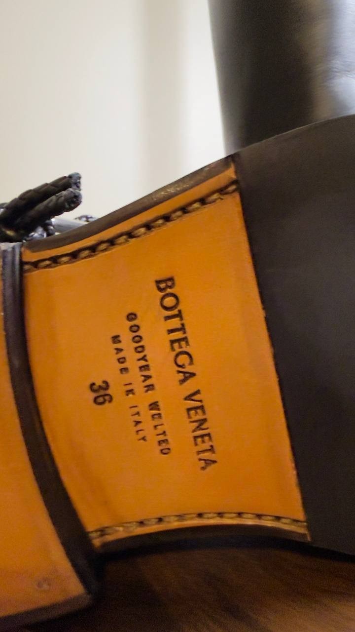 Bottega  Veneta  James  Boot  Black  Leather  36  New  $2150