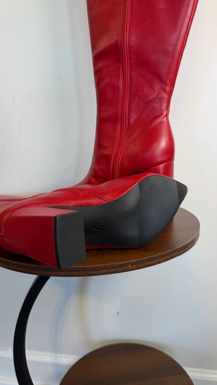 Wild Pair Islah Women’s Knee High Boots Red 9M WC Man‑Made $99.90 NWOB