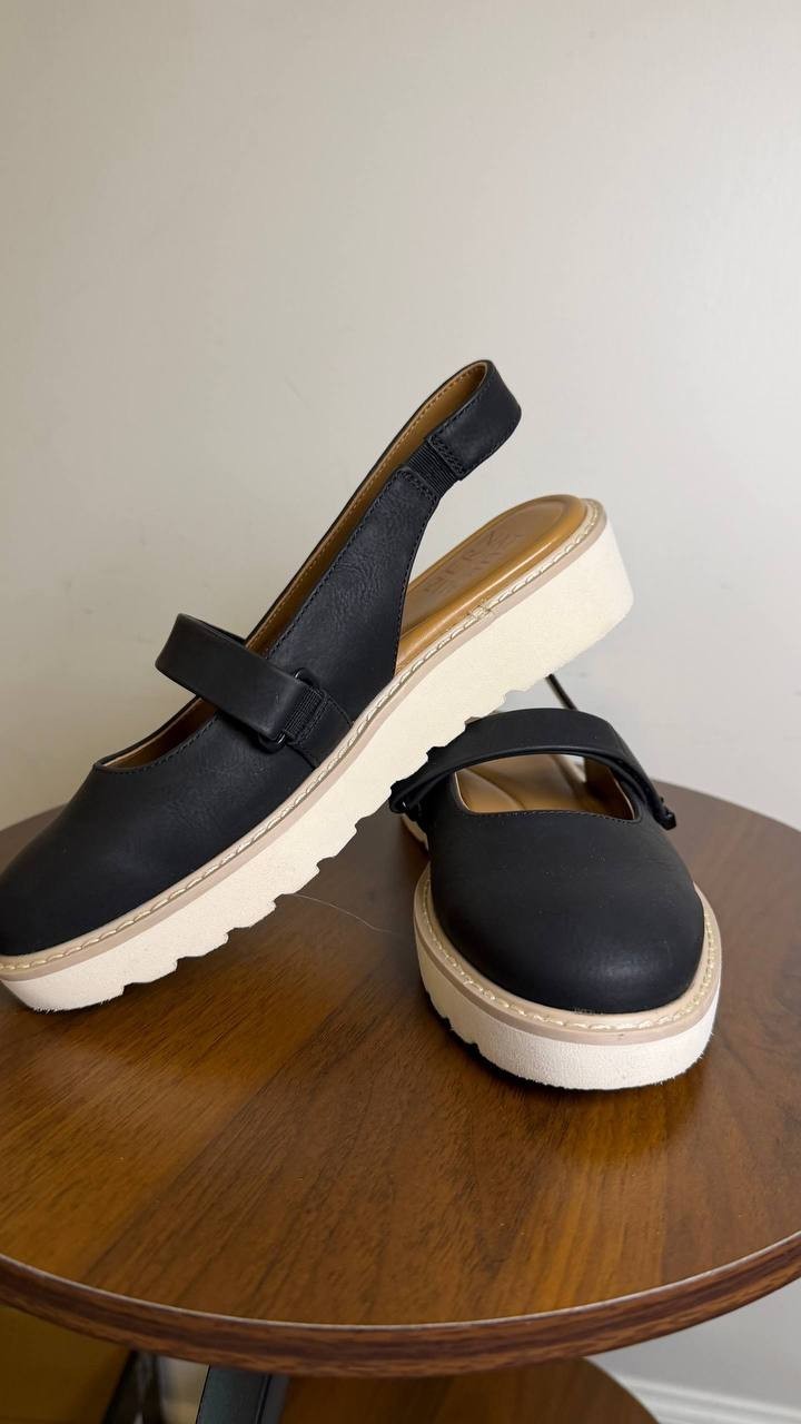 Naturalizer Edison Mary Jane Platform Slingbacks Black Women’s 5M NWB $89