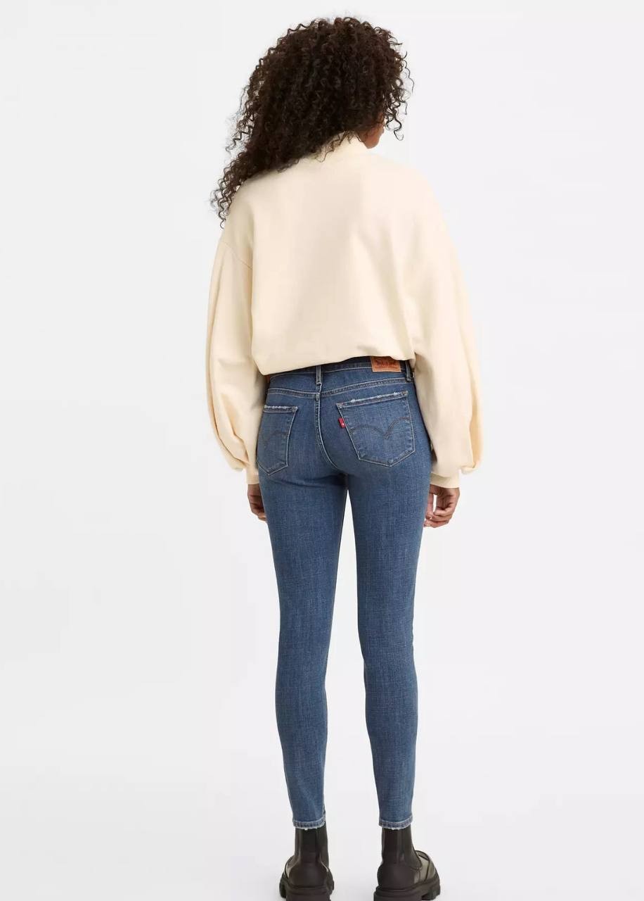 Levi's 711 Mid-Rise Skinny Jeans Dark Wash Size 25 Women Stretch Denim