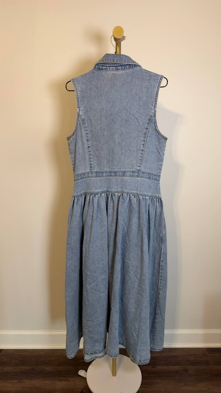 Avec Les Filles Spread Collar Snap-Front Midi Dress Satin Wash 8 NWOT $169