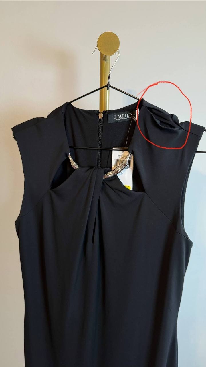 Lauren Ralph Lauren Cutout Jersey Cocktail Dress Black 8 NWT $195