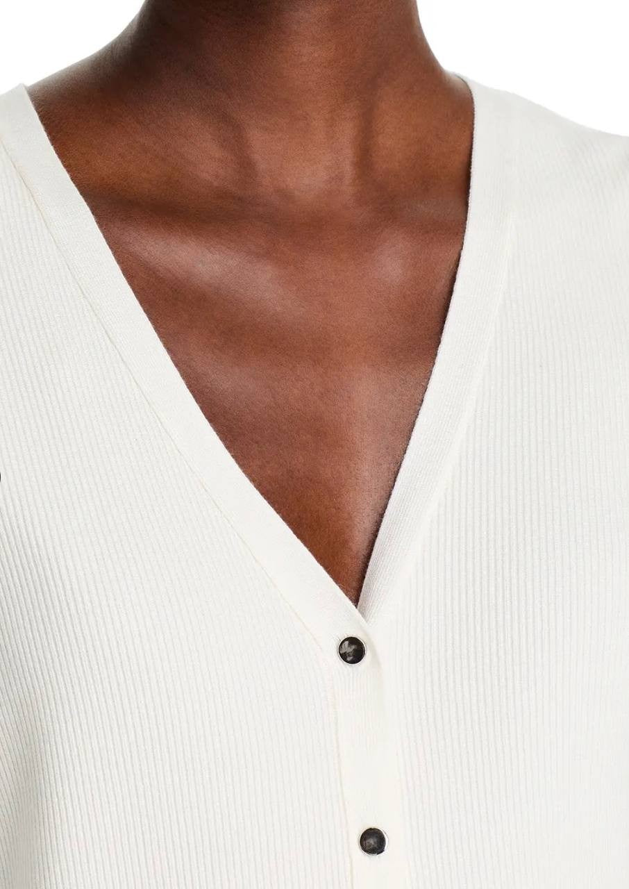 T Tahari Women’s Blouson Sleeve Cardigan White Star M $78 NWT