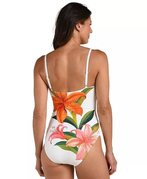 La Blanca Jungle Blossom Beaded One‑Piece Swimsuit Multi 10 NWT $160