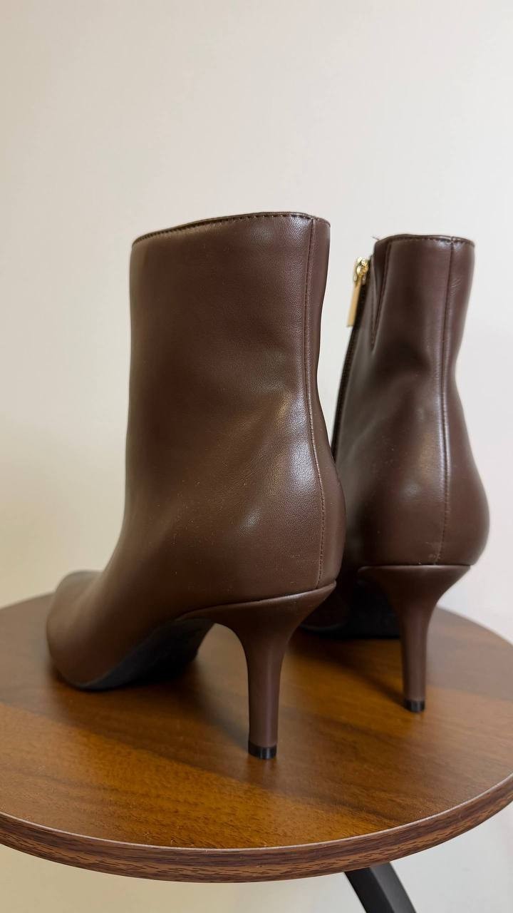 INC Malenee Ankle Boots Size 8.5M Reach Truffle Smooth New No Box msrp $99.90